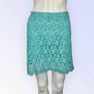 Zara Green Mini Skirt Lace A-line Size Small